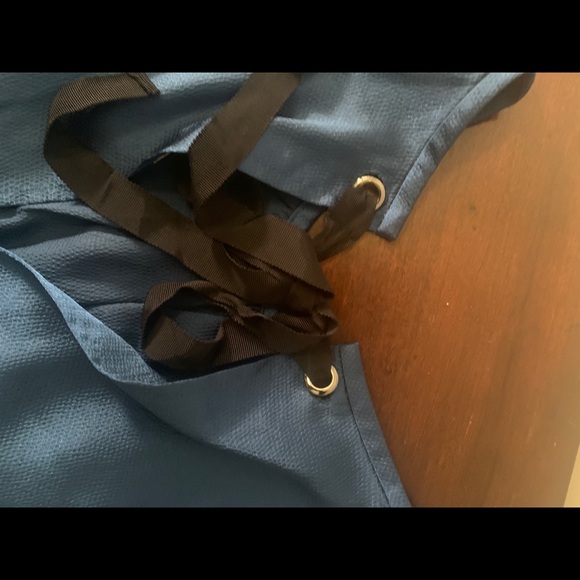 Rachel Roy Blue Long Sleeve Tie Back Dress - Picture 9 of 12